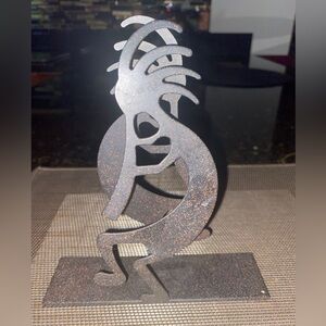 NWOT Rustic Metal Kokopelli Sculpture